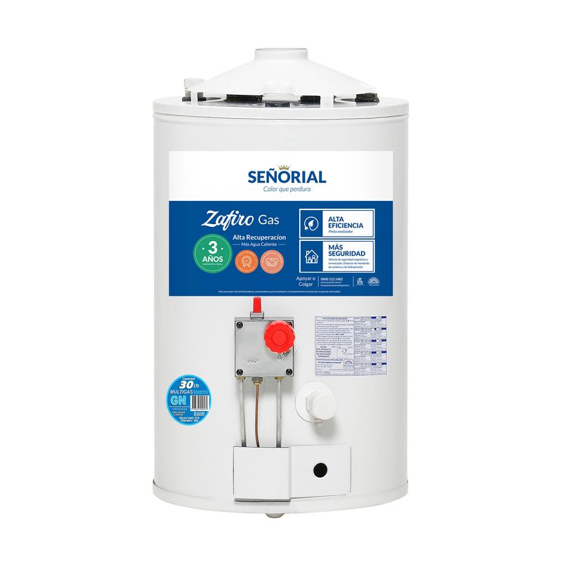 Termotanque a Gas Señorial 30 Litros TSZ30 Blanco Carrefour