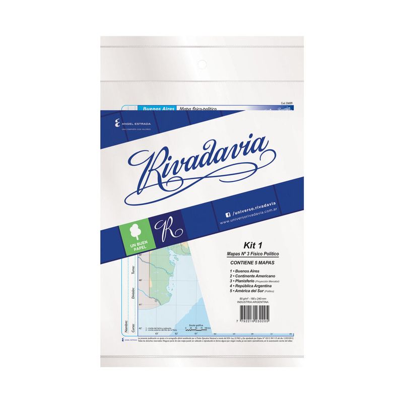 Kit Mapas N3 Rivadavi Físico Político Buenos Aires América 5 U Carrefour 4765