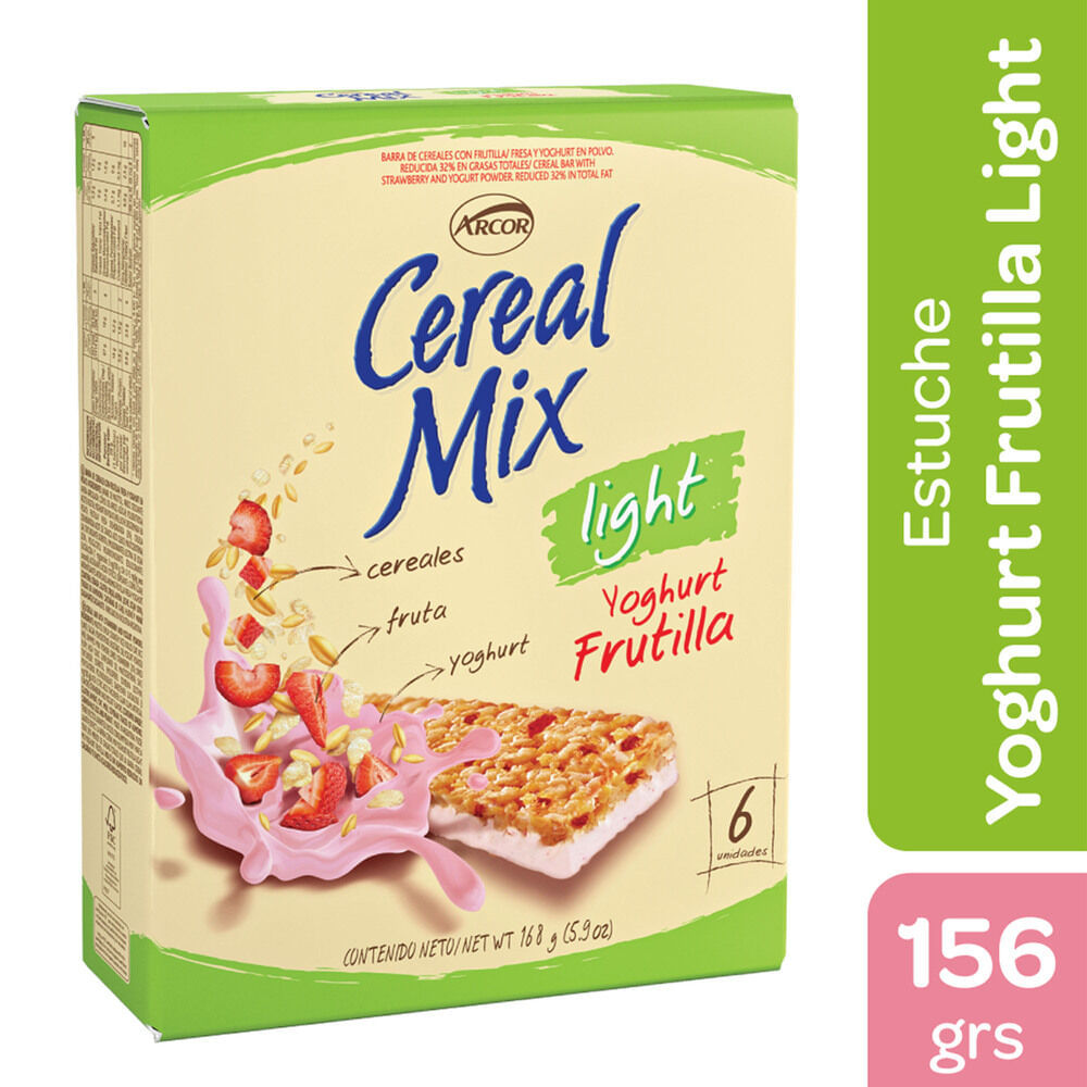 Barra de cereal light Cereal Mix yoghurt frutilla 6 u. Carrefour