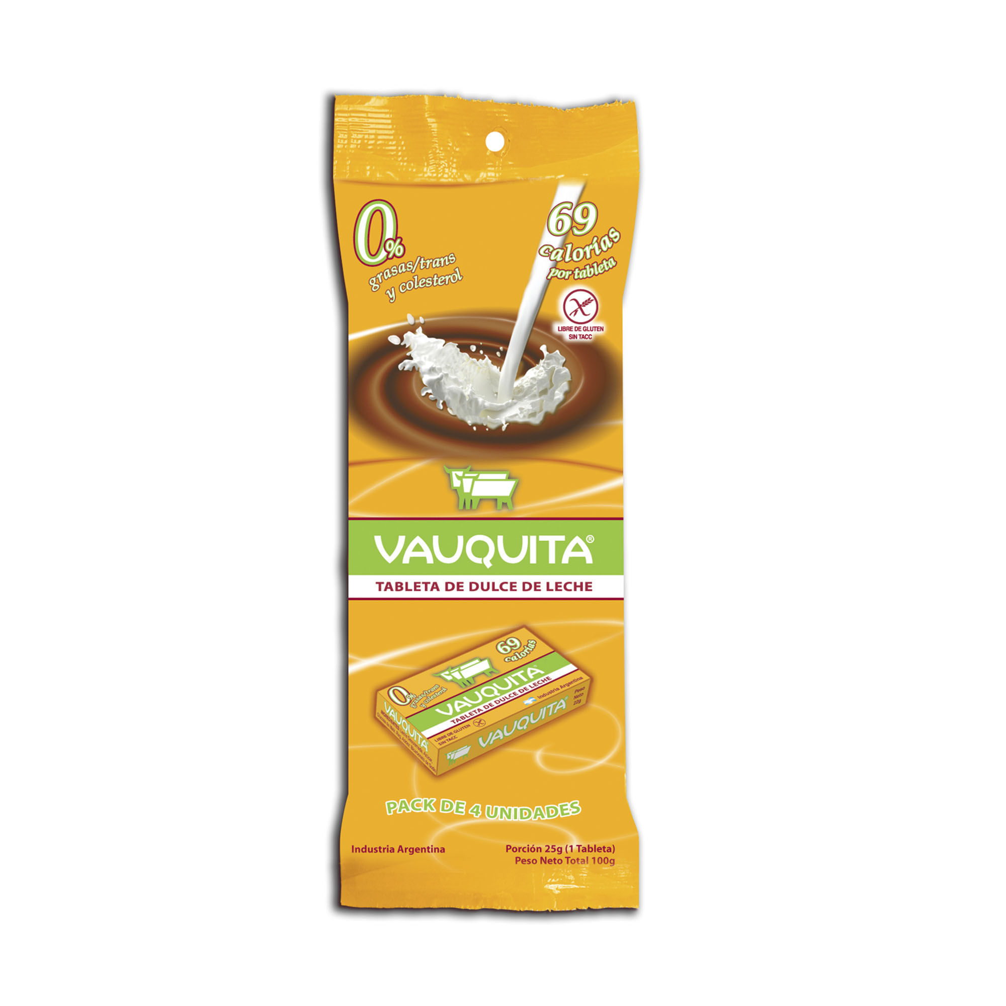 Tableta dulce de leche Vauquita light 4 u. - Carrefour