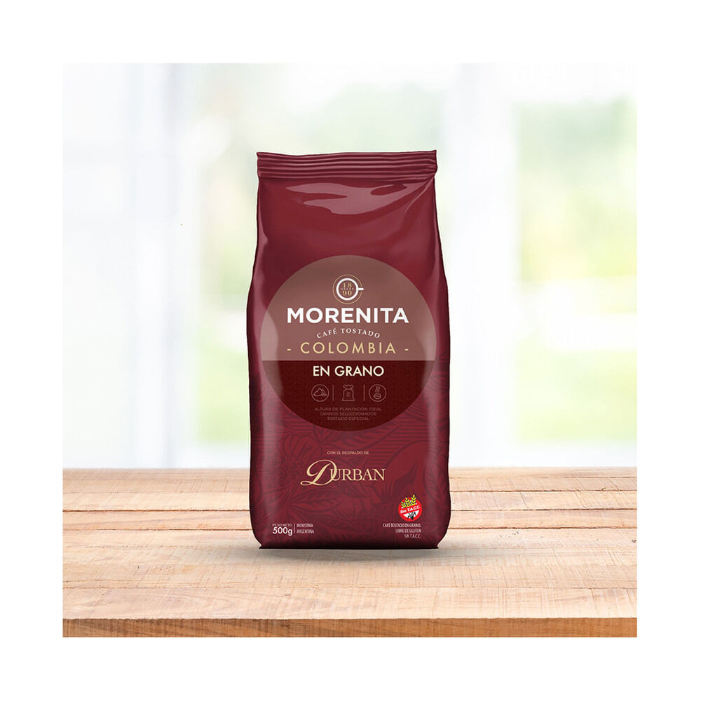 Café en grano Morenita colombia tostado 500 g. Carrefour