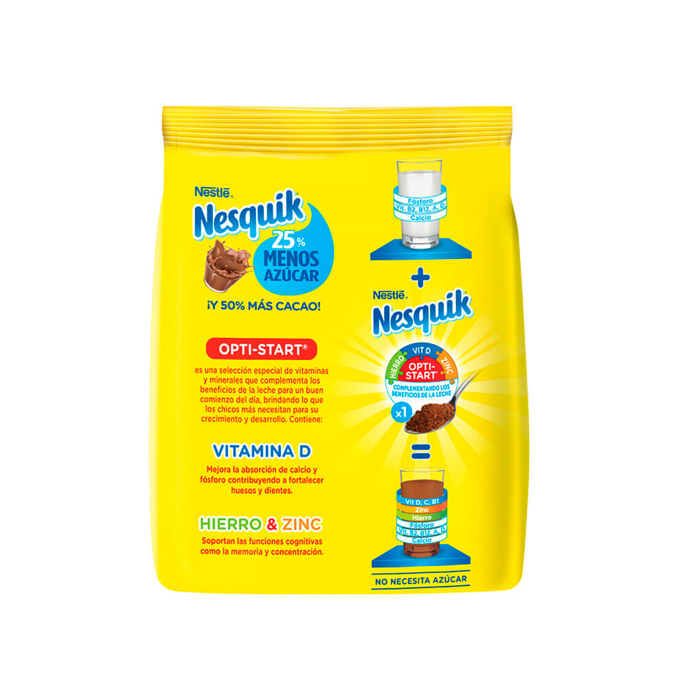 Cacao en polvo Nesquik menos azúcar 300 g. Carrefour