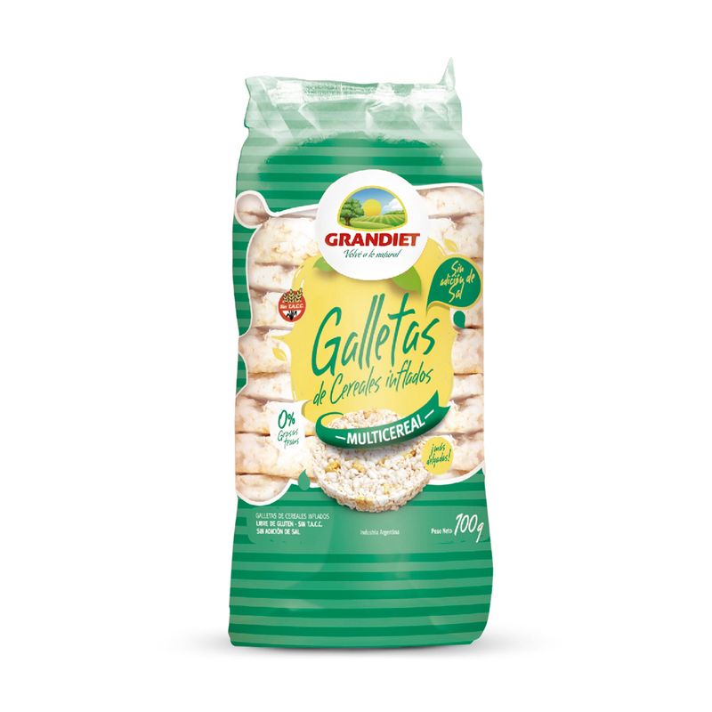 Galletas de arroz Grandiet multicereal sin sal 100 g. Carrefour