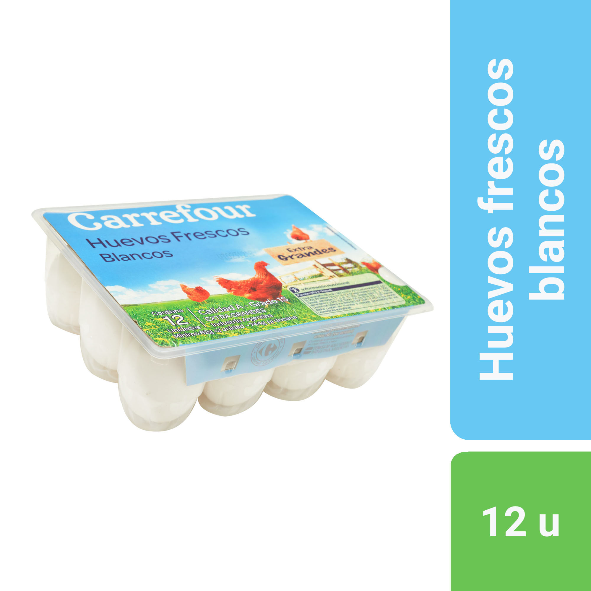 Referéndum mínimo Bigote Huevos blancos Carrefour 12 u. - Carrefour