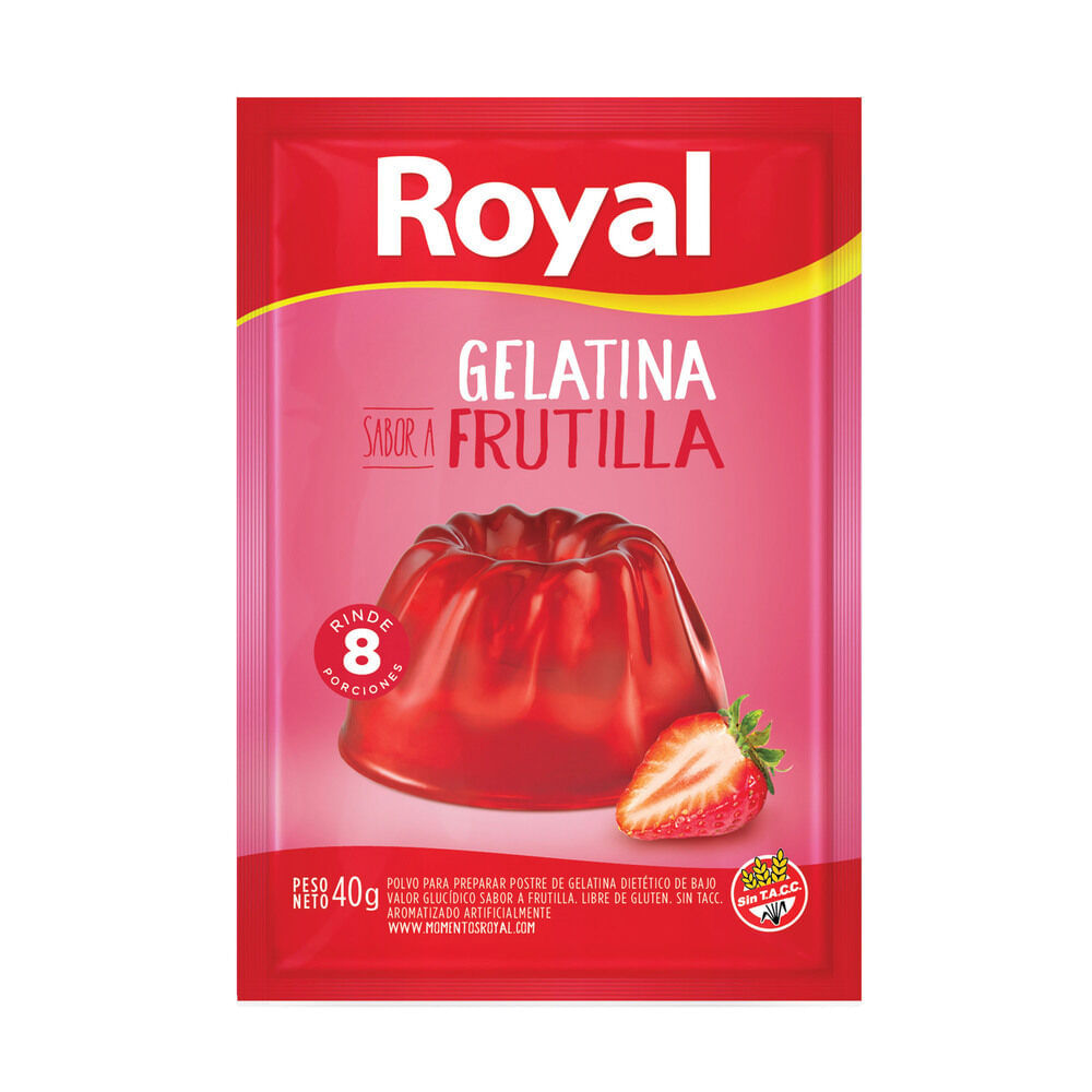 Desde allí diseño seno Gelatina en polvo Royal frutilla 40 g. - Carrefour