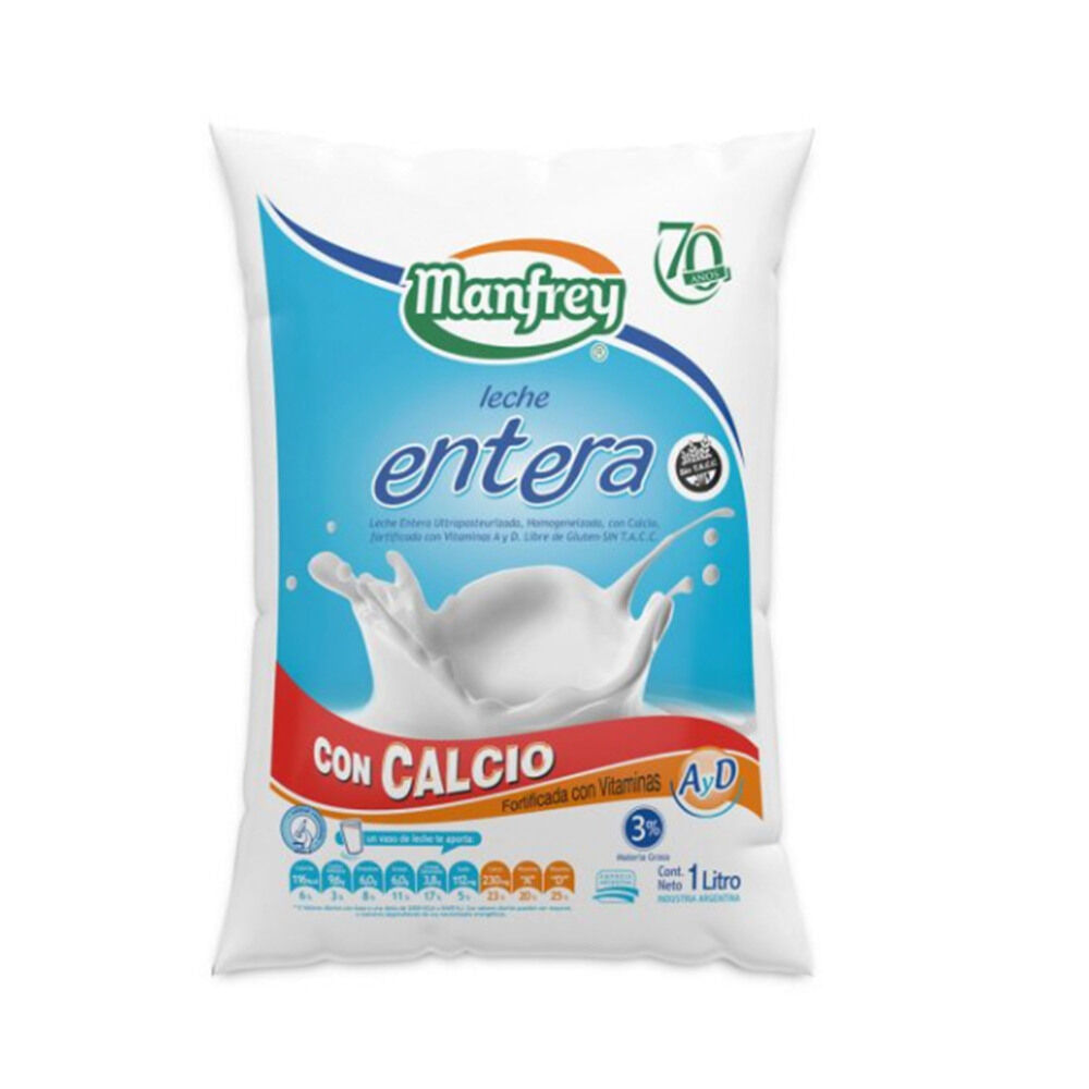 Leche entera Manfrey sachet Carrefour