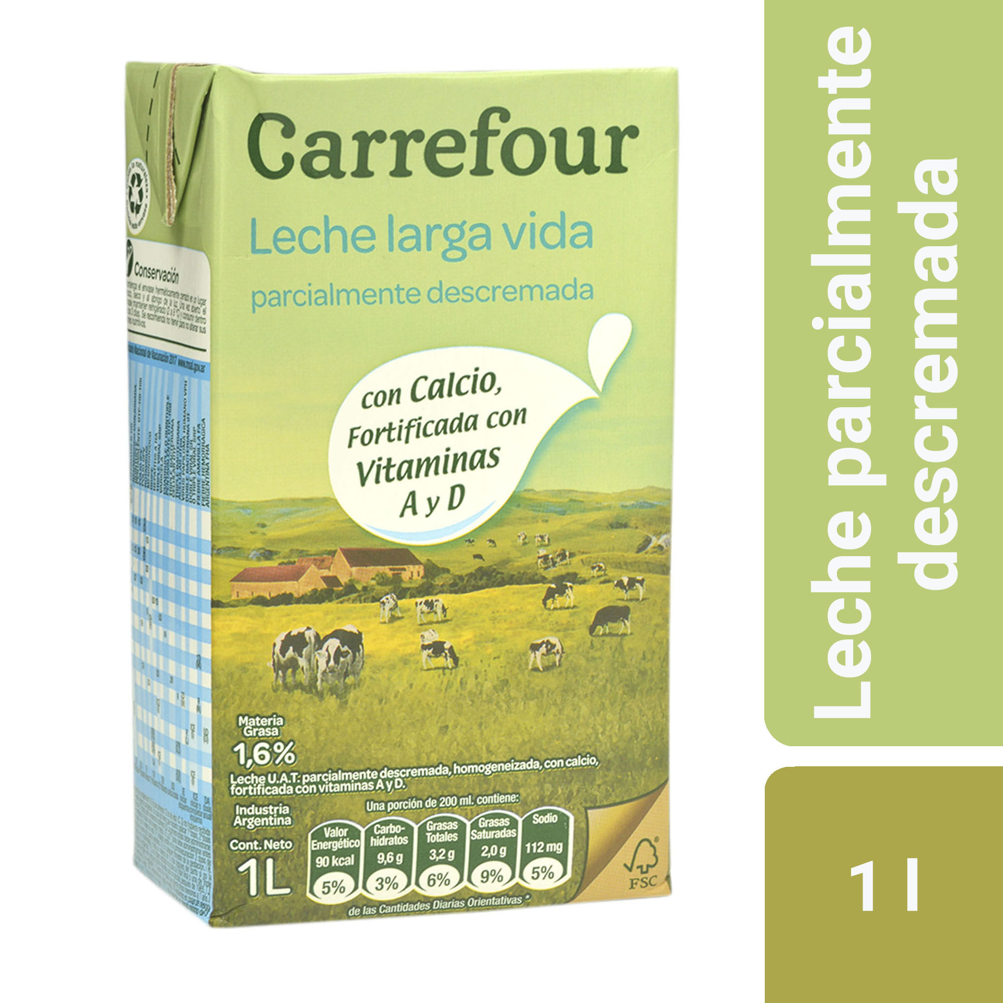 Leche Descremada Larga Vida Carrefour 1 L Carrefour 6915