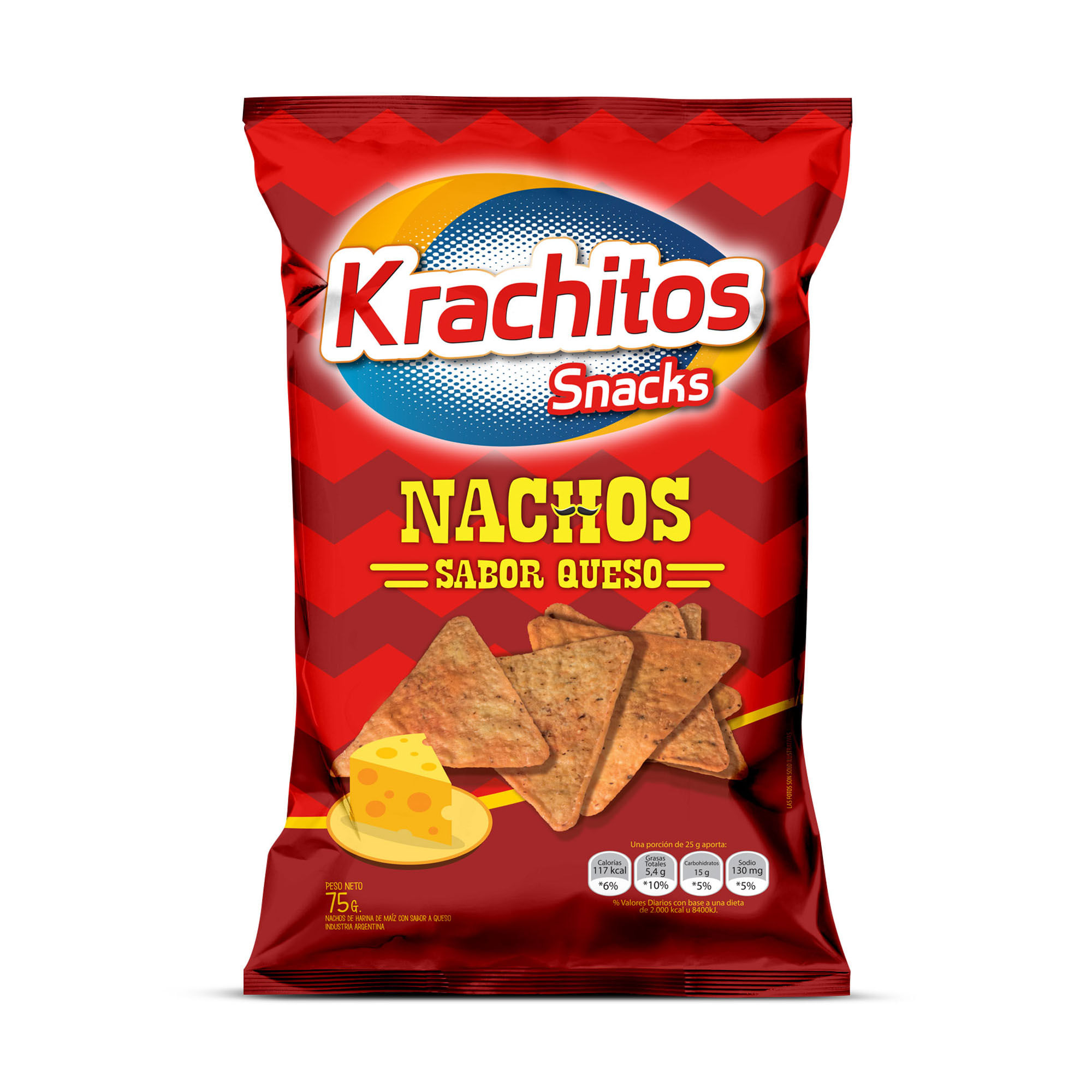 Nachos sabor queso Krachitos bolsa 75 g. Carrefour