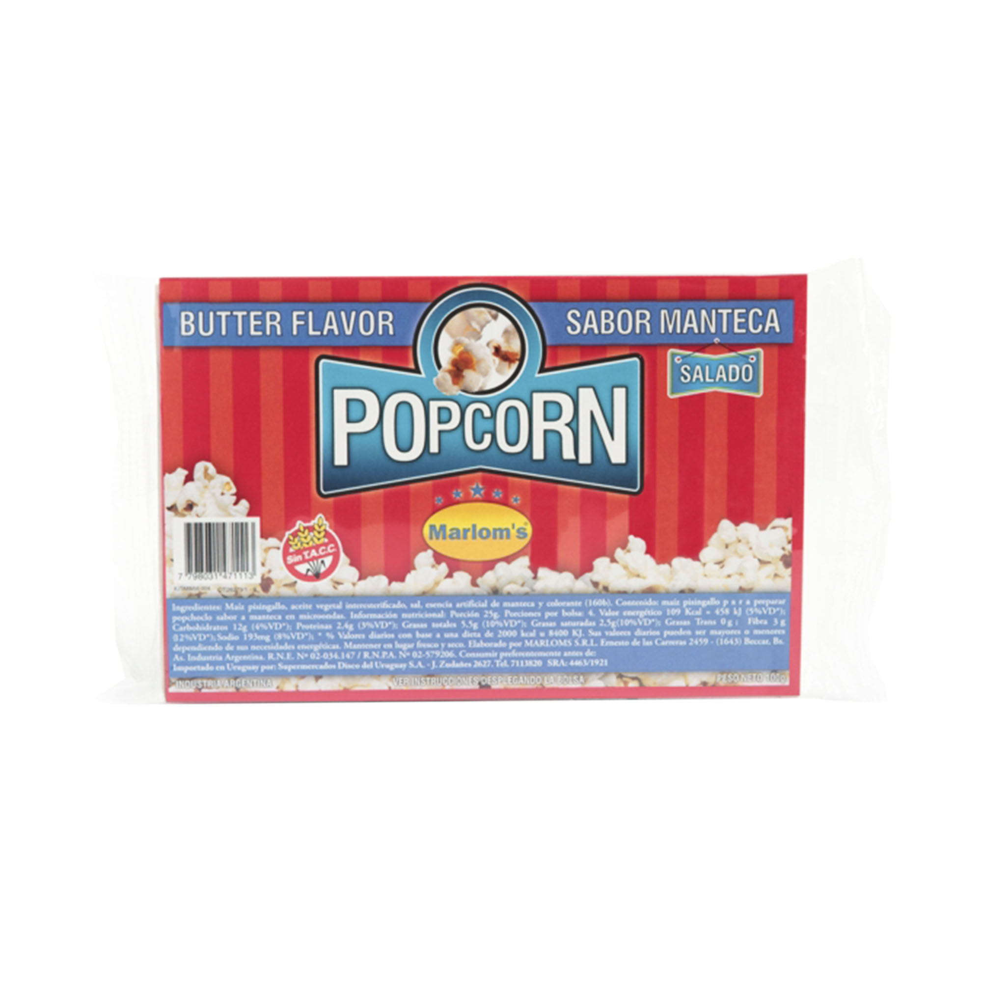 Pochoclo salado manteca Popcorn para microondas 100 g. Carrefour
