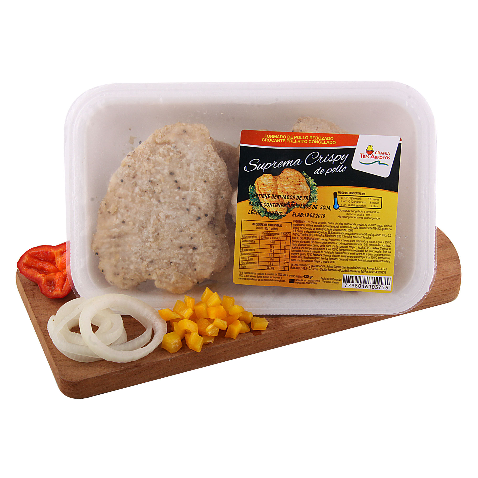 Suprema de pollo crispy Granja Tres Arroyos 420 g. Carrefour