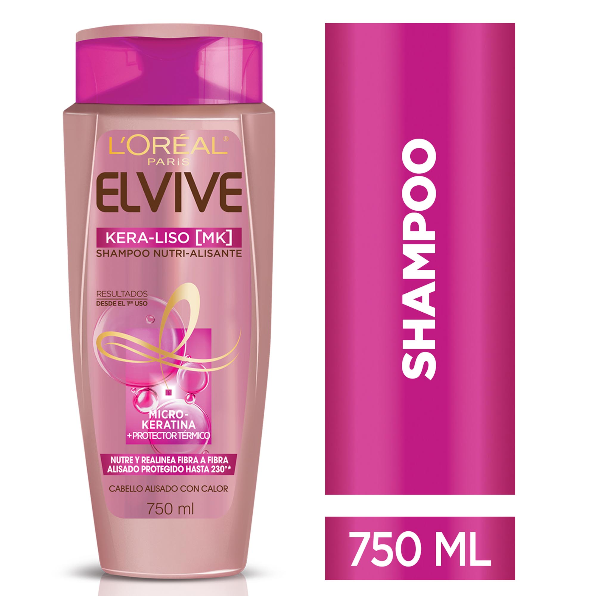 Shampoo Elvive Kera liso protector térmico 750 cc. Carrefour