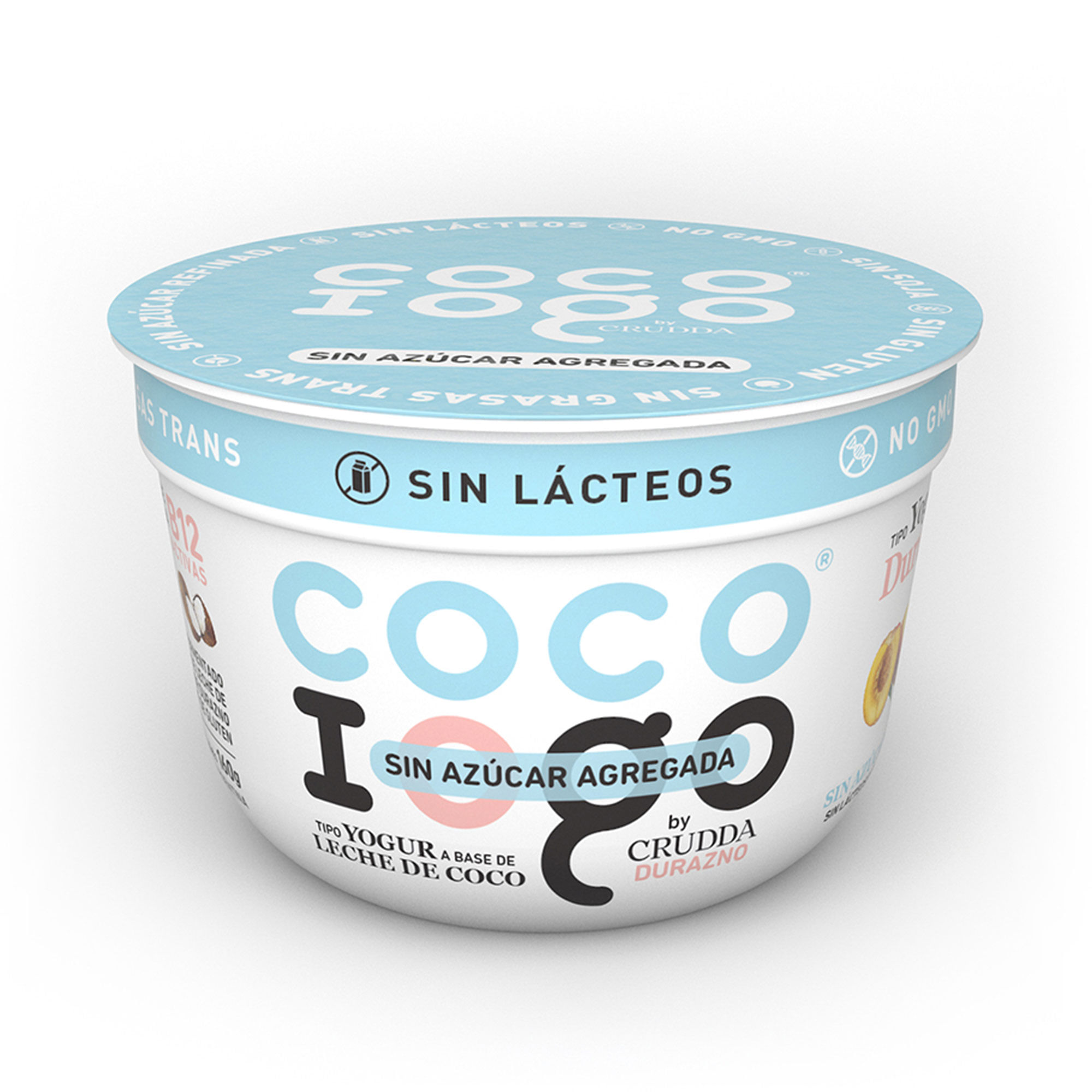 Yogur vegano durazno sin azucar Cocoiogo pote 160 g. Carrefour