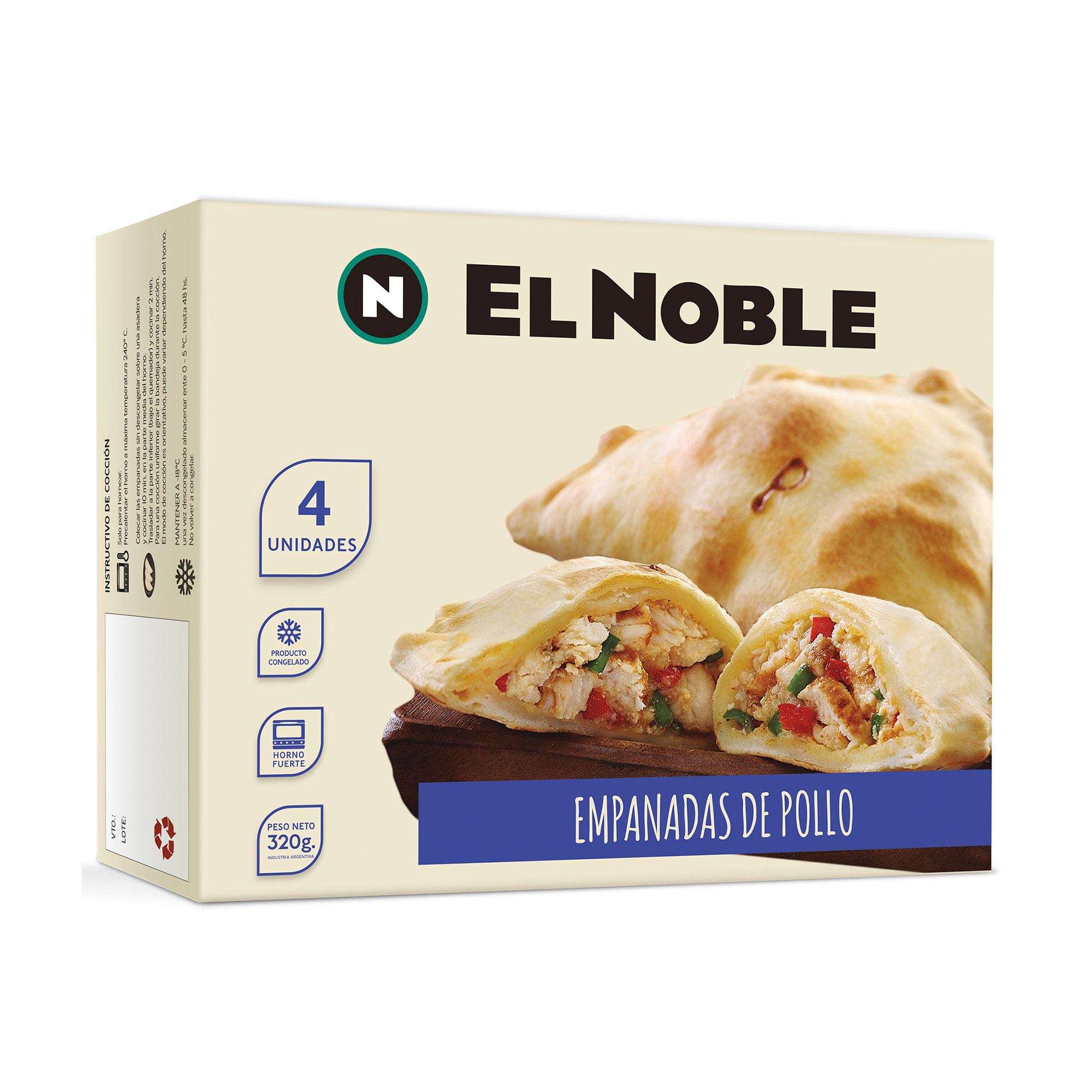 Empanadas El Noble pollo 4 u. Carrefour
