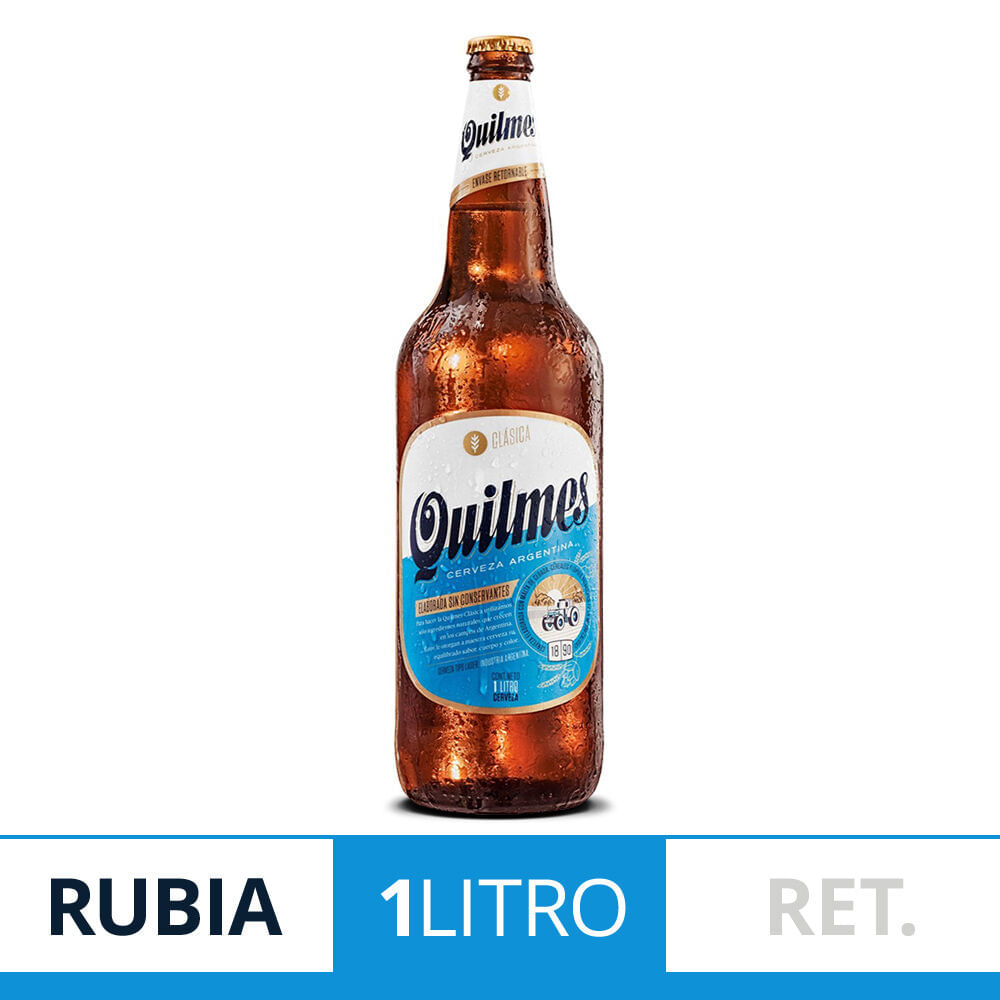 Acercarse Separar leopardo Cerveza rubia Quilmes clásica 1 l. - Carrefour