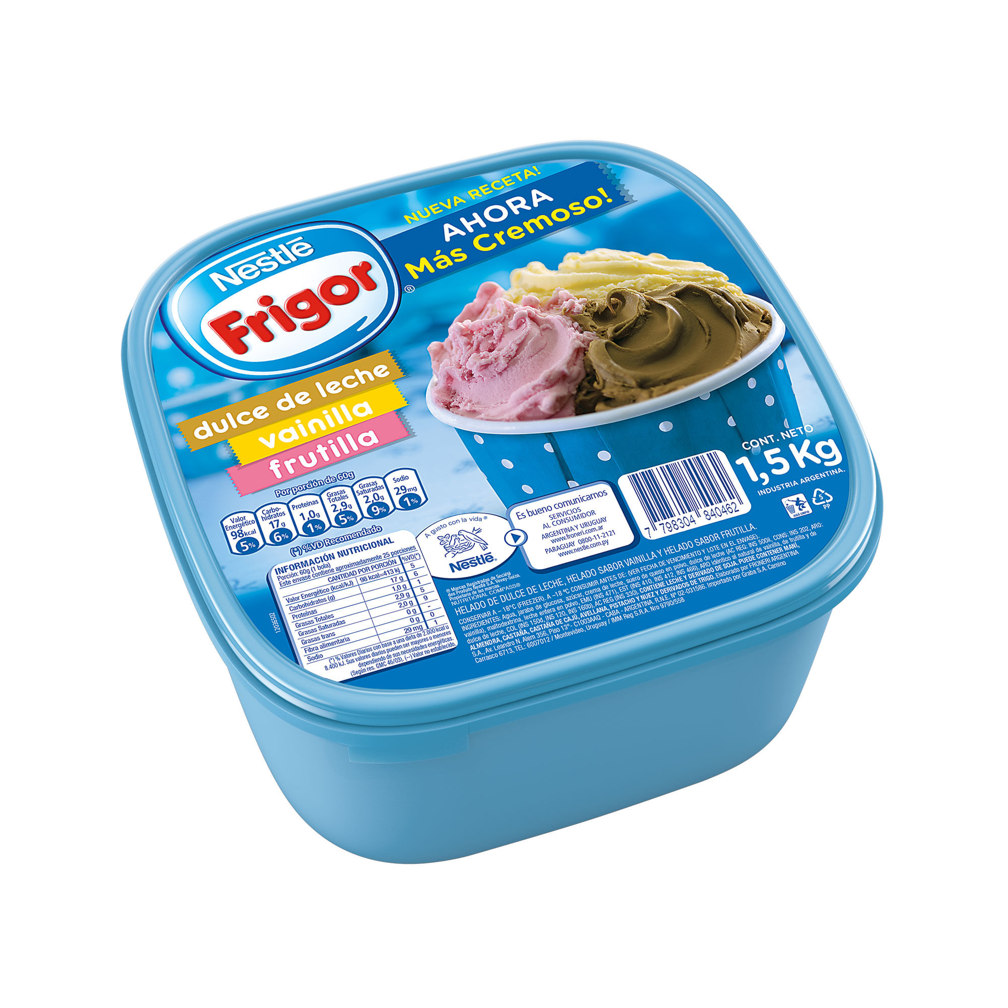 Helado ddl frut vai Frigor balde 1.5 kg. (Congelado) - Carrefour