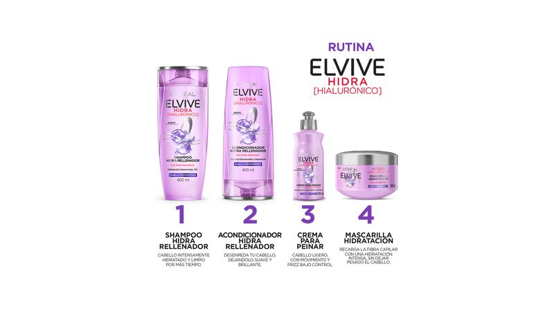 Champú con ácido hialurónico Elvive Hydra Hyaluronic de 400 ml de