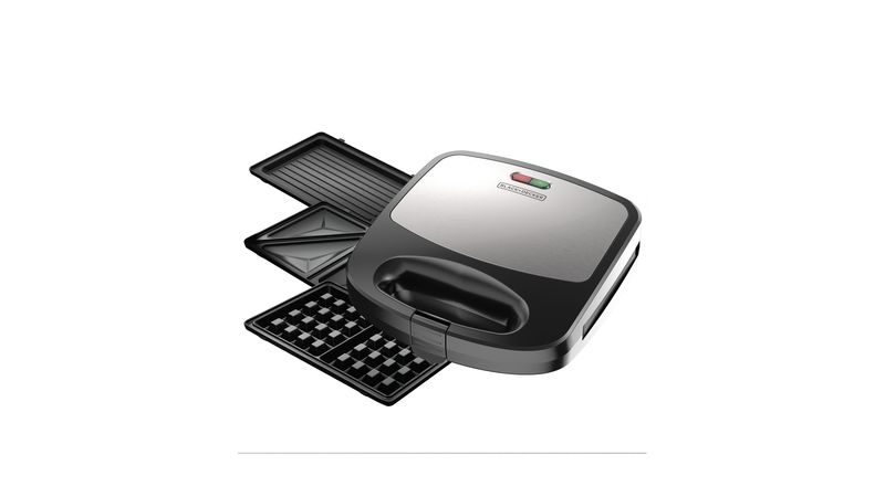 WAFFLE MAKER BLACK & DECKER WM2000S-LA 3 IN 1 GRILL SANDWICH MAKER