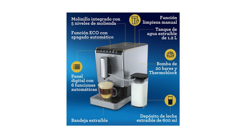 Nueva cafetera Oster super automática espresso con molinillo