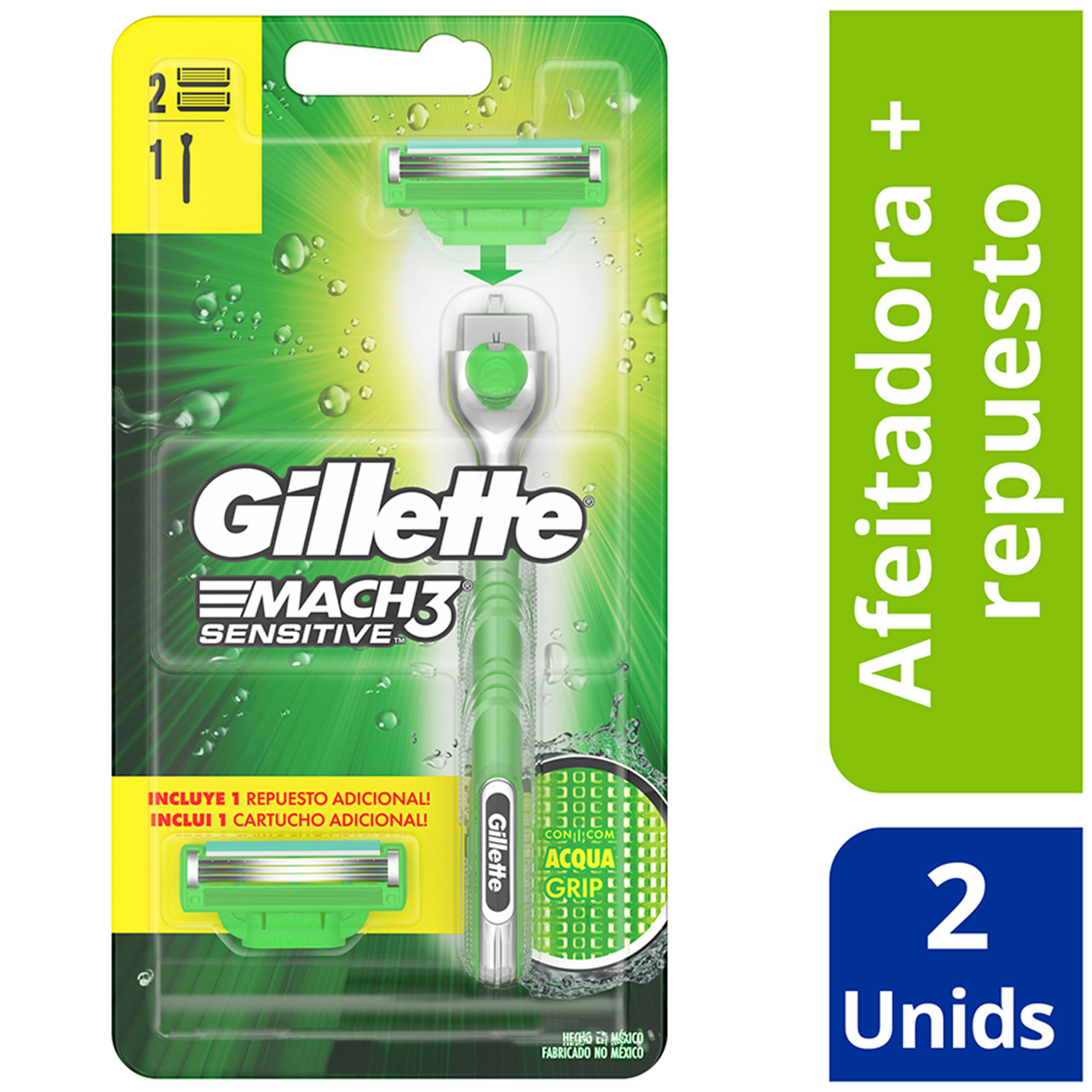 Máquina De Afeitar Gillette Desechable M3 Sensitive X 2 Uni - Carrefour