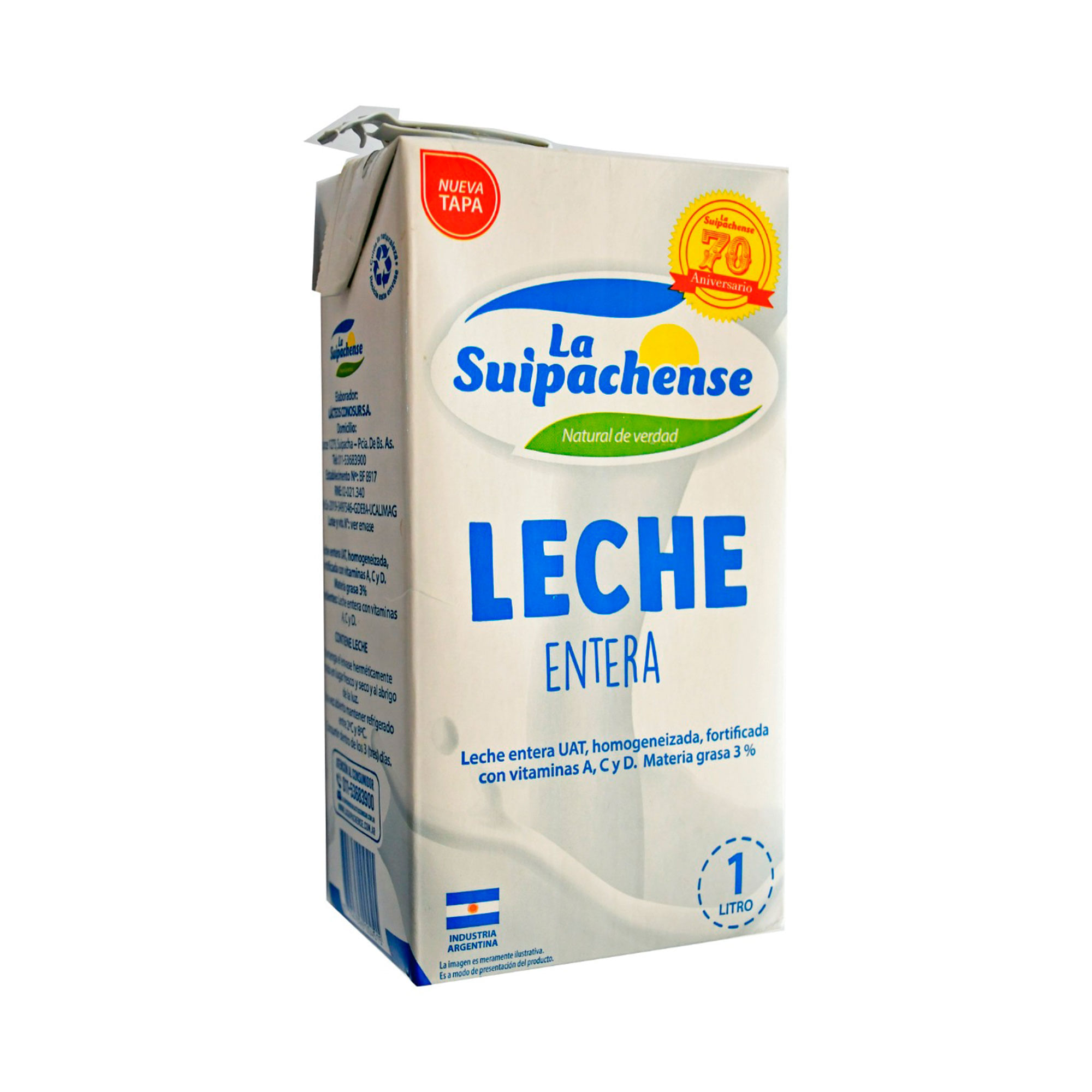 LECHE ENTERA CALCIO UAT X 1 LT LA SUIPACHENSE