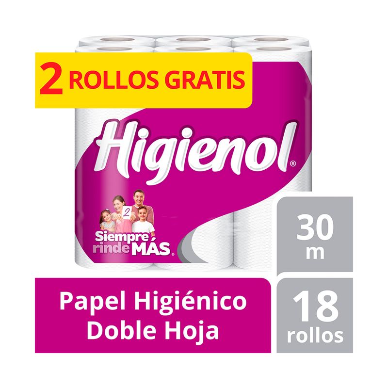 Papel Higiénico Higienol Doble Hoja 30 Mts X 18 Uni Carrefour