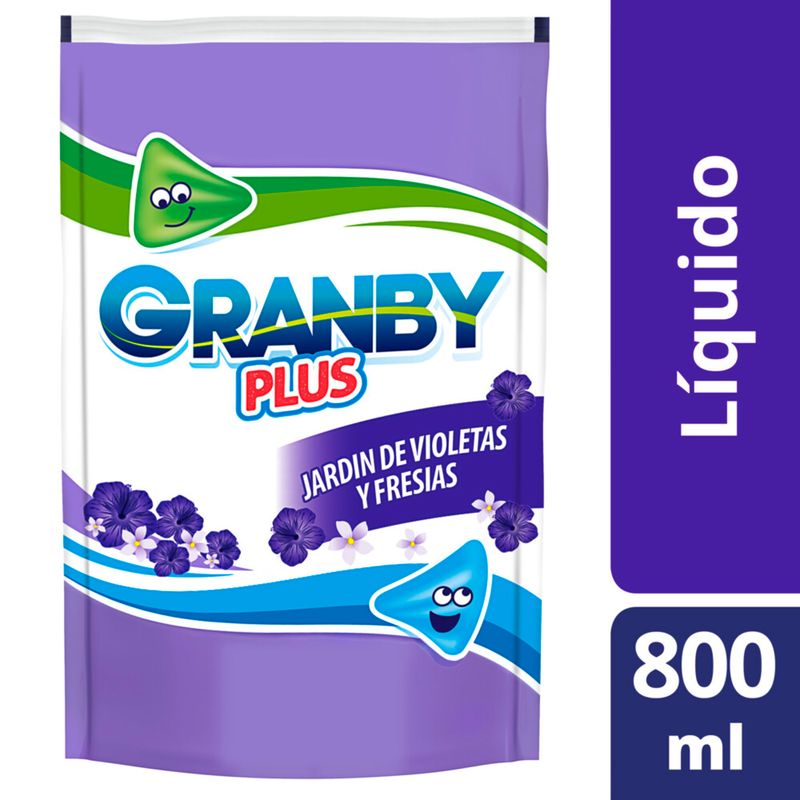 Jabón líquido plus Granby matic jardín violetas y fresias 800 ml