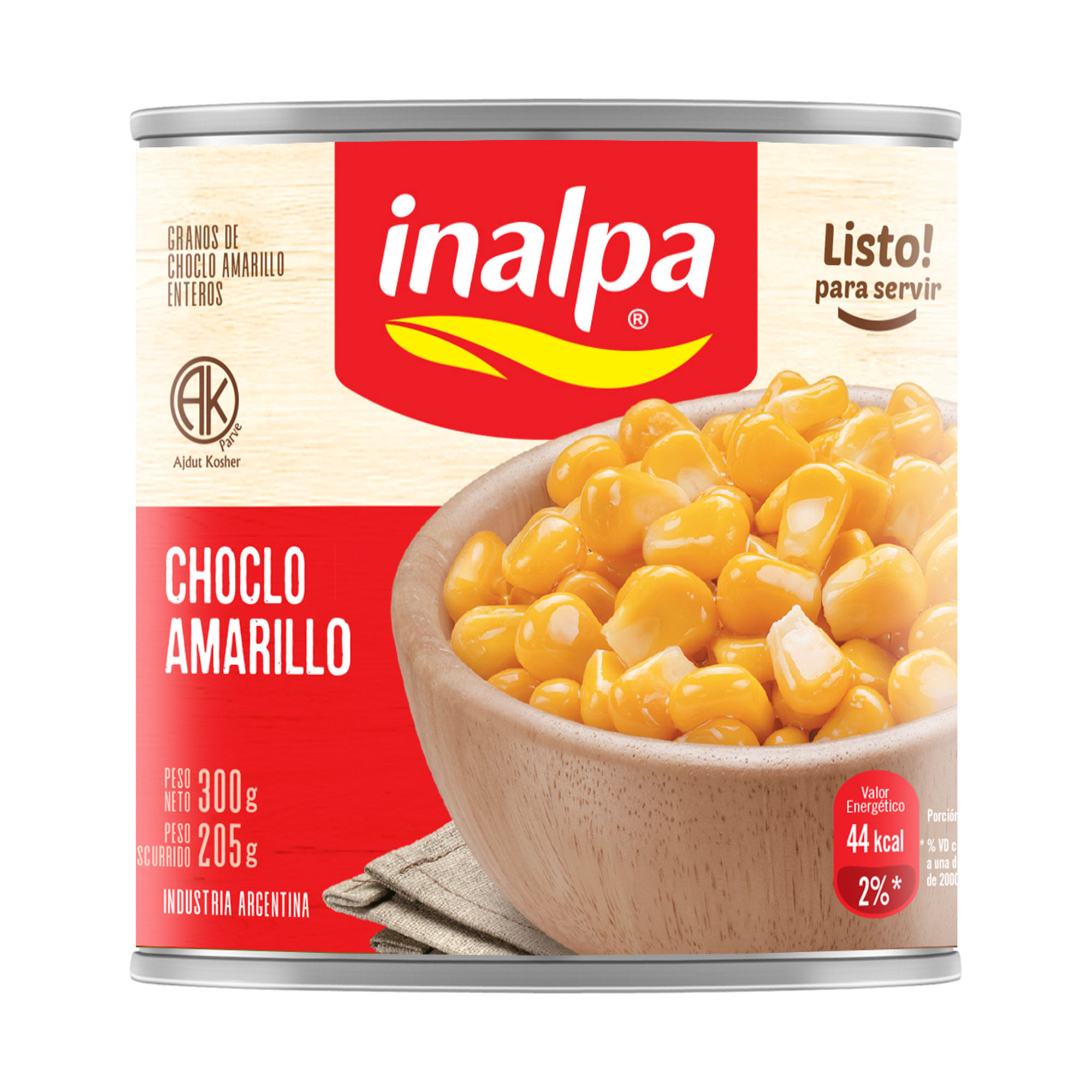 Choclo en granos Inalpa amarillo lata 300 g. Carrefour