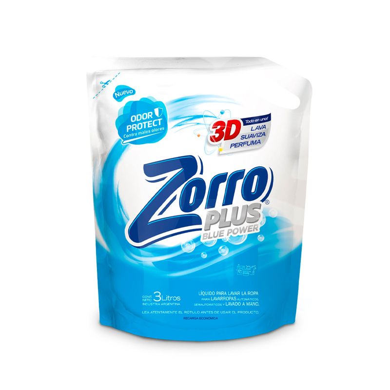 Jabón Líquido Ropa Zorro Blue Power Plus 3 L Carrefour 9701