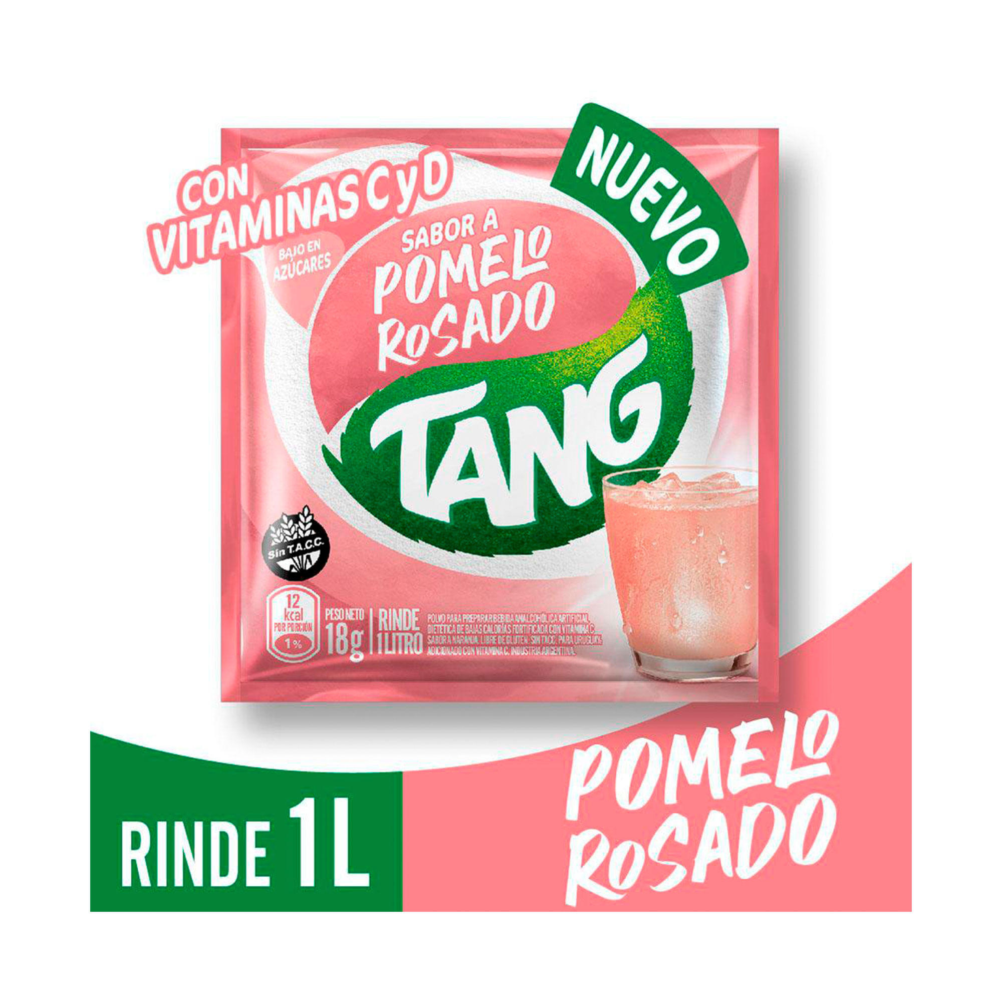 Jugo en polvo Tang pomelo rosado vitamina C y D 18 g. Carrefour