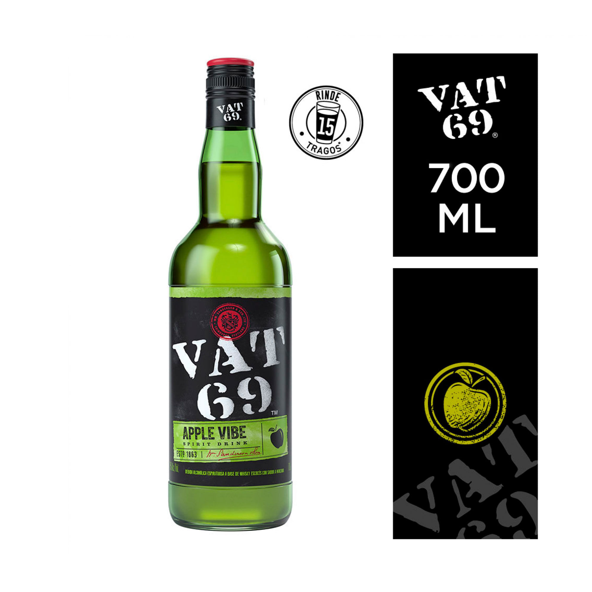 Whisky apple Vat 69 700 cc. - Carrefour