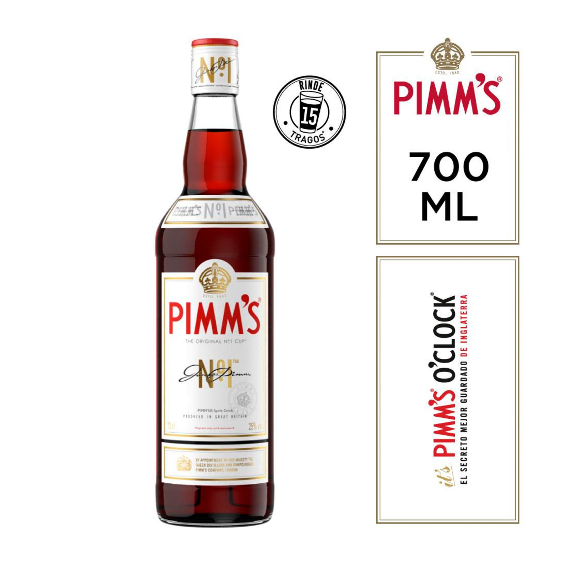 Aperitivo con alcohol Pimms bitter botella 750 cc. Carrefour
