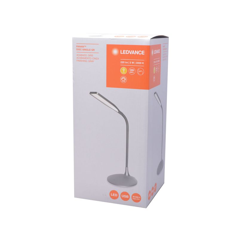 Lámpara escritorio Ledvance panan 5w gris Carrefour