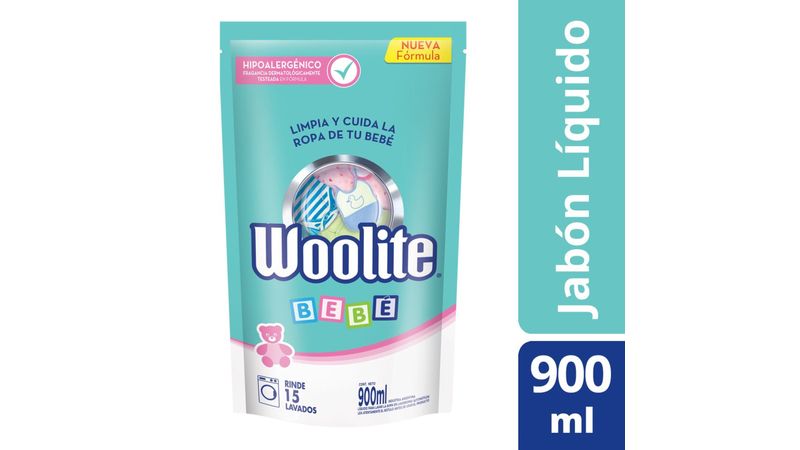 especificar Limpiar el piso Figura Jabón líquido para ropa Woolite bebé en máquina repuesto 900 ml. - Carrefour