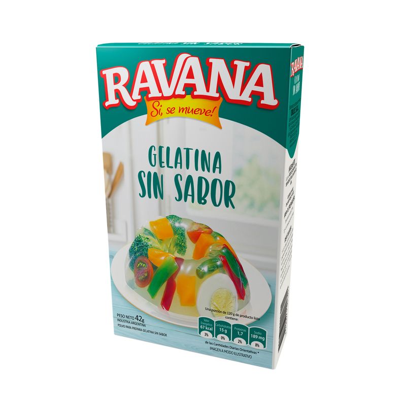 Gelatina Ravana sin sabor 42 g. Carrefour
