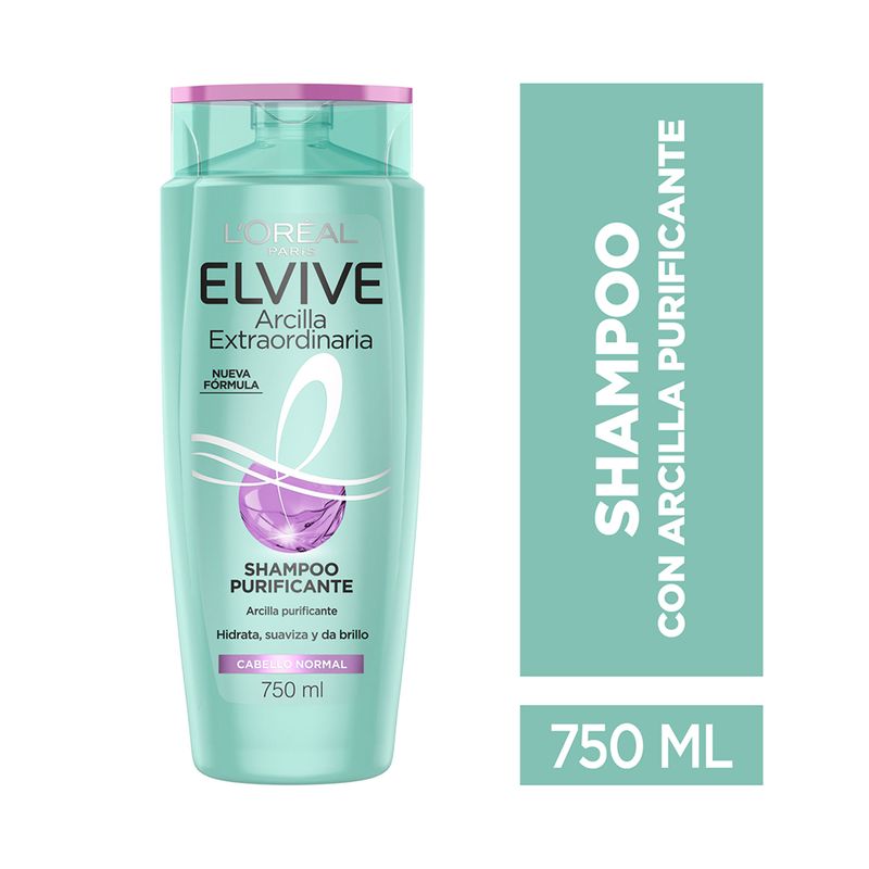 Shampoo Elvive arcilla purificante 750 cc. Carrefour