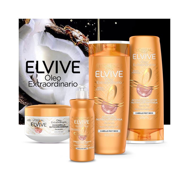 Shampoo Elvive óleo coco 400 cc. Carrefour