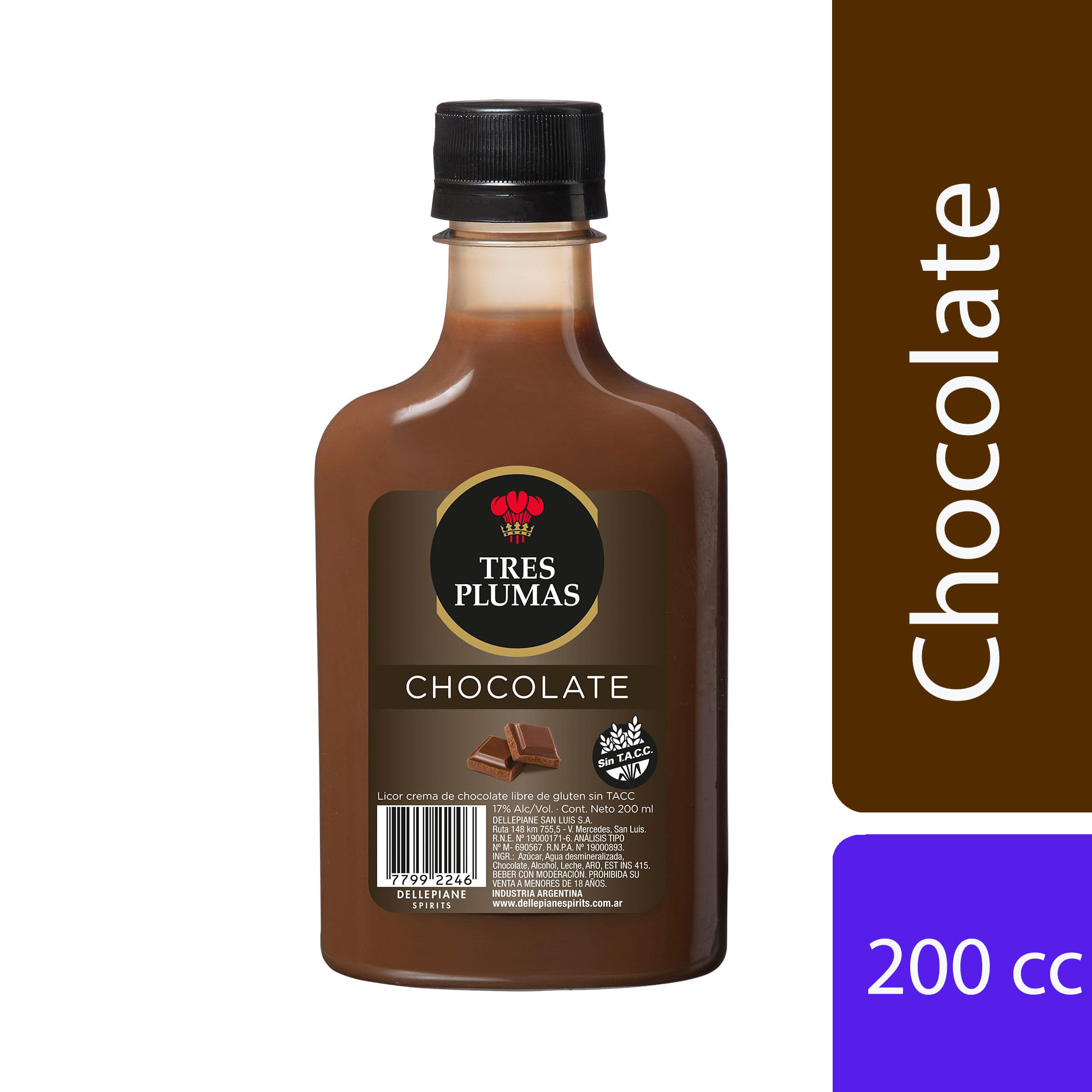 Licor de chocolate Tres Plumas petaca 200 cc. - Carrefour