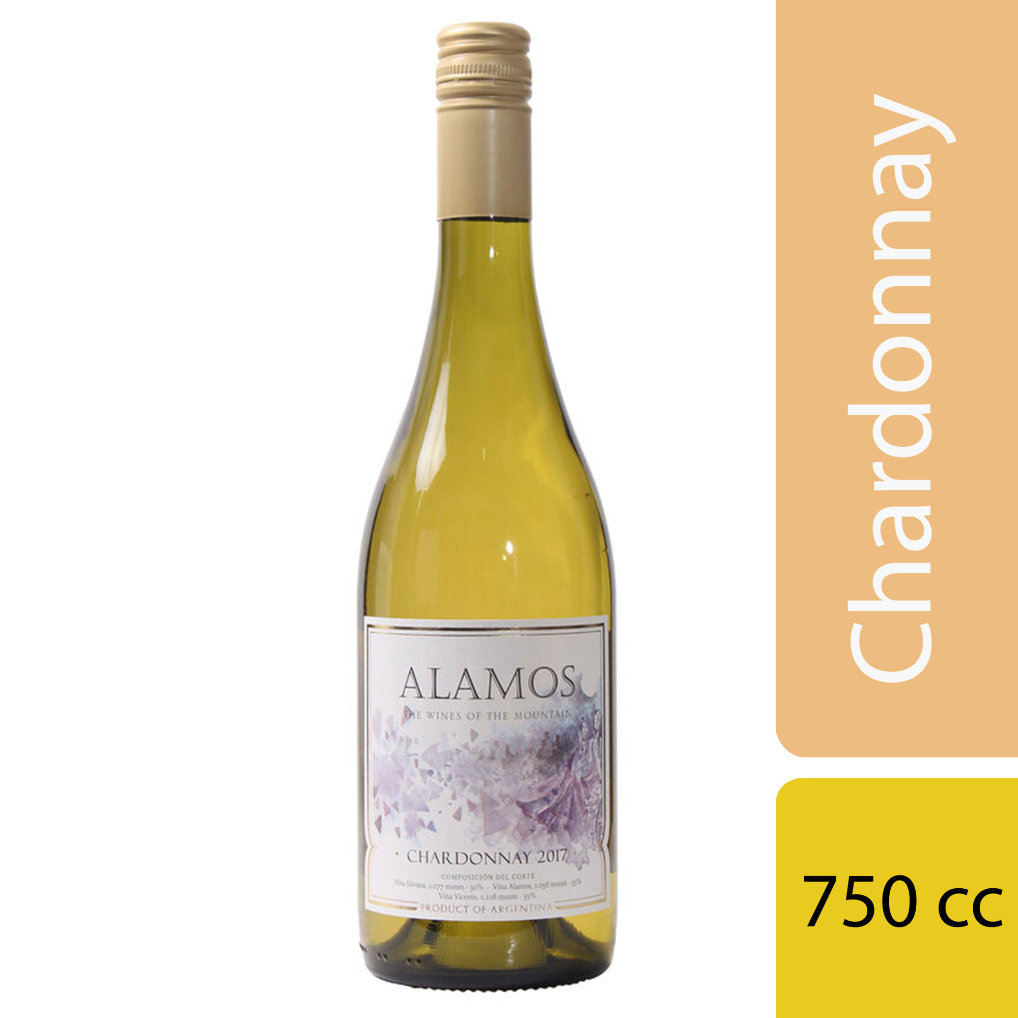 Vino blanco Chardonnay Alamos selección de viñedos 750 ml - Carrefour