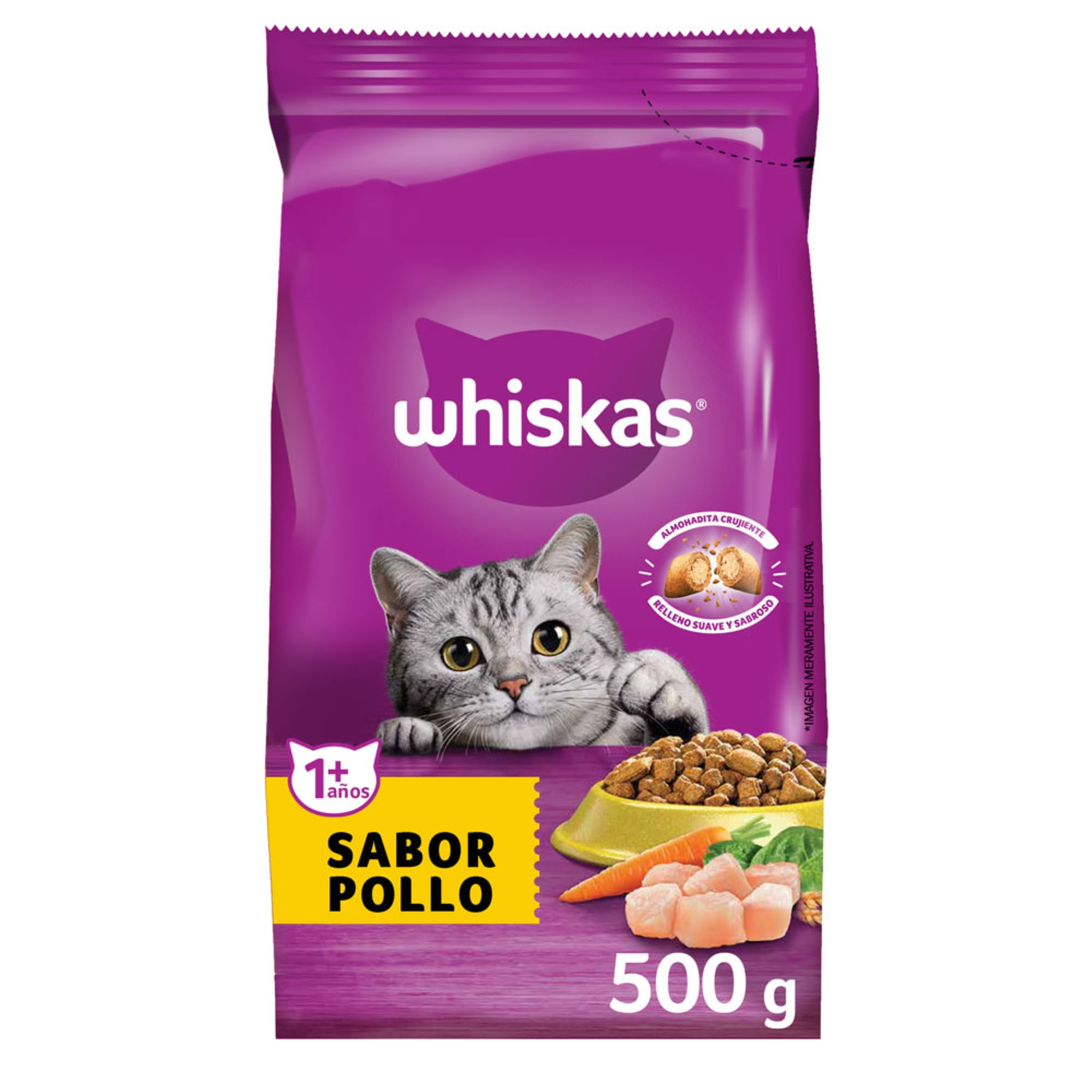 Alimento para gatos Whiskas 500 g. pollo Carrefour