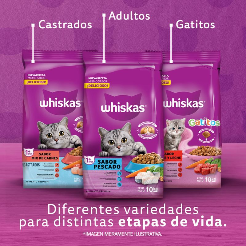 Alimento para gatos Whiskas pescado 8 kg Carrefour