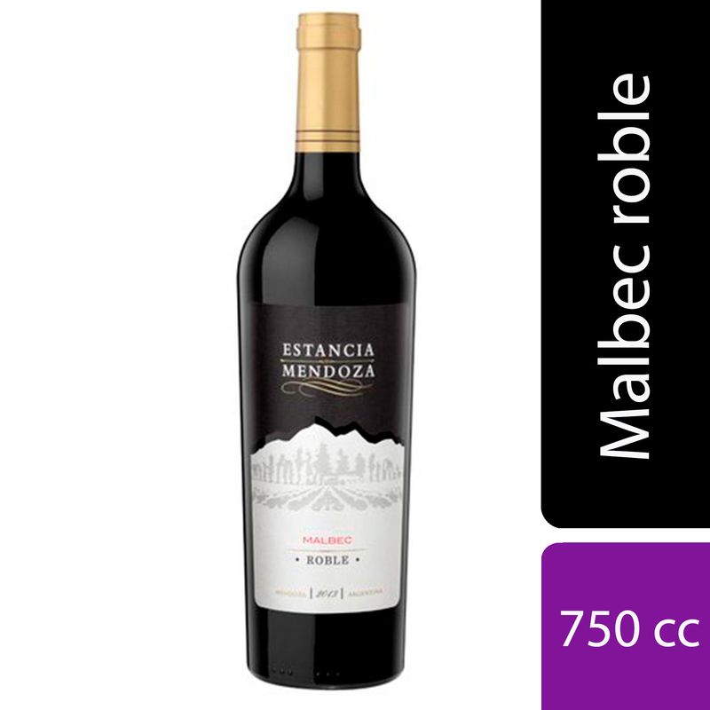 Vino Tinto Estancia Mendoza Malbec Roble 750 Cc Carrefour