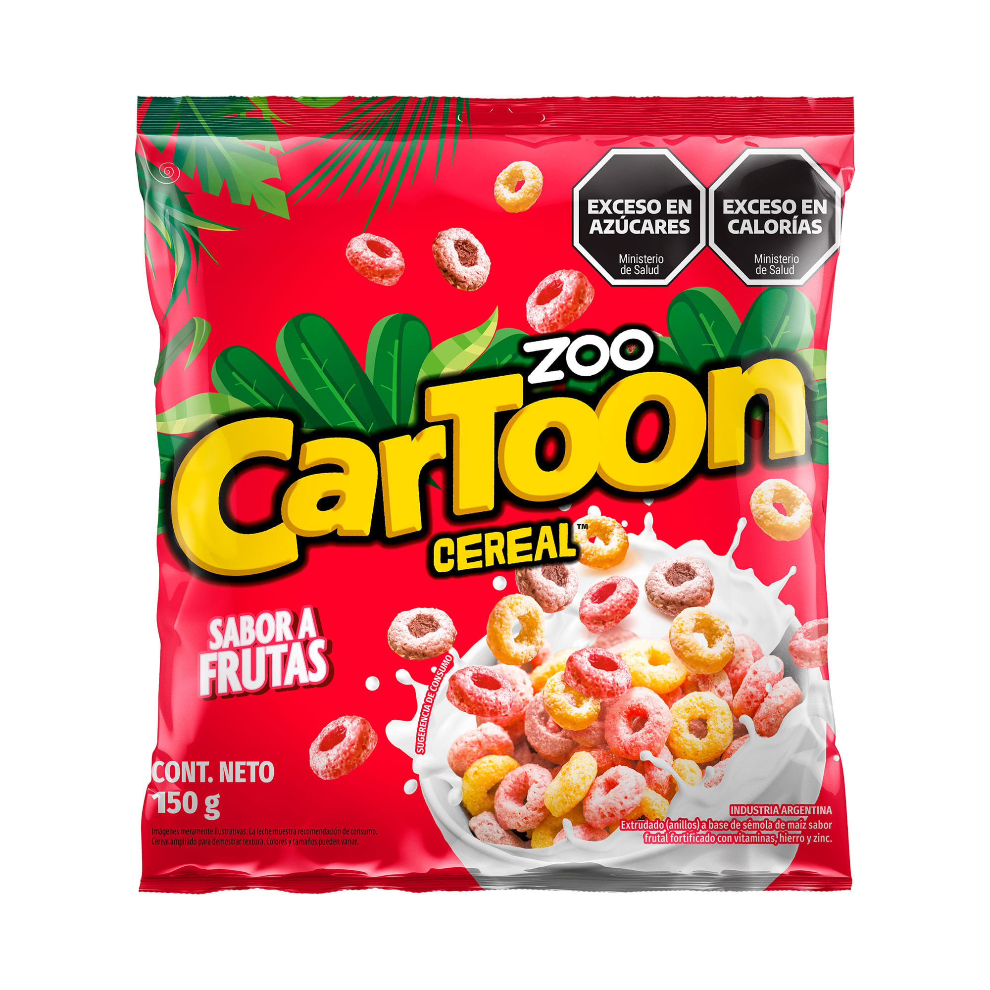 Aros de cereal Zoo Cartoon frutado 150 g. Carrefour