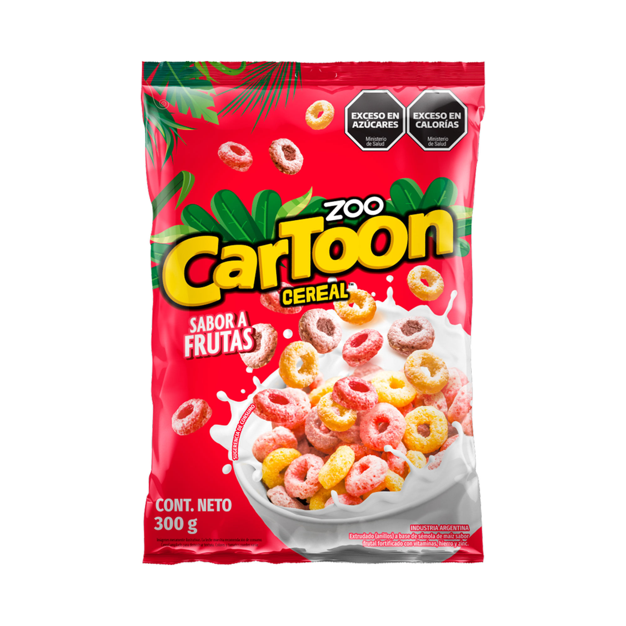 Aros de cereal Zoo Cartoon frutado 300 g. Carrefour