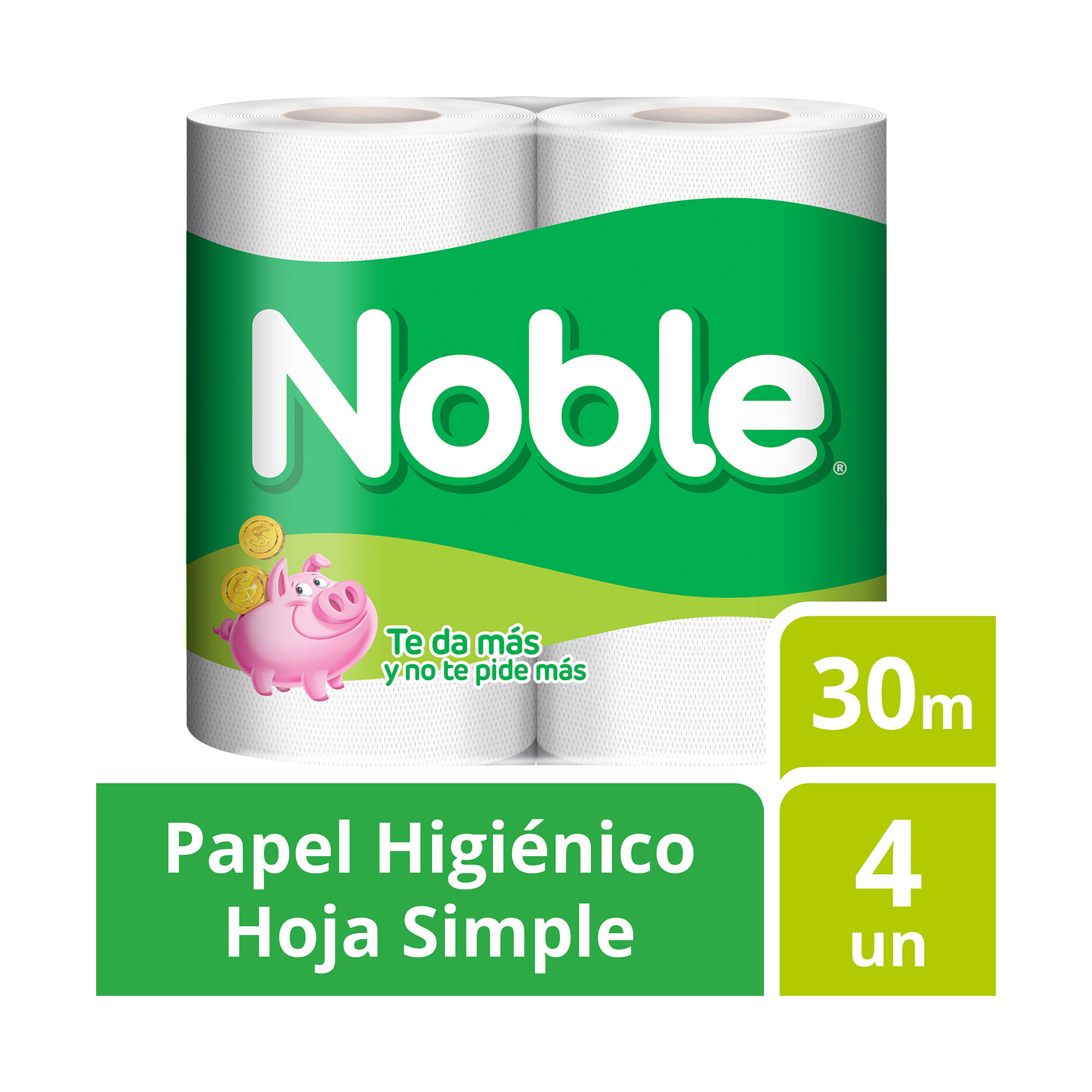 Papel Higiénico Noble Hoja Simple 30 Mts X 4 Uni Carrefour