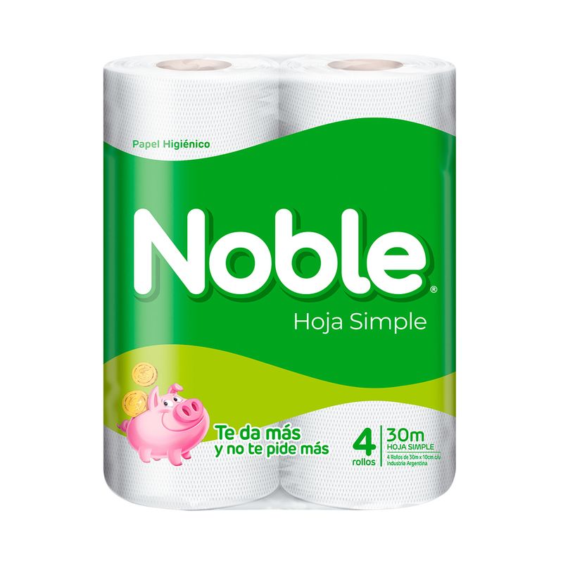 Papel Higiénico Noble Hoja Simple 30 Mts X 4 Uni Carrefour