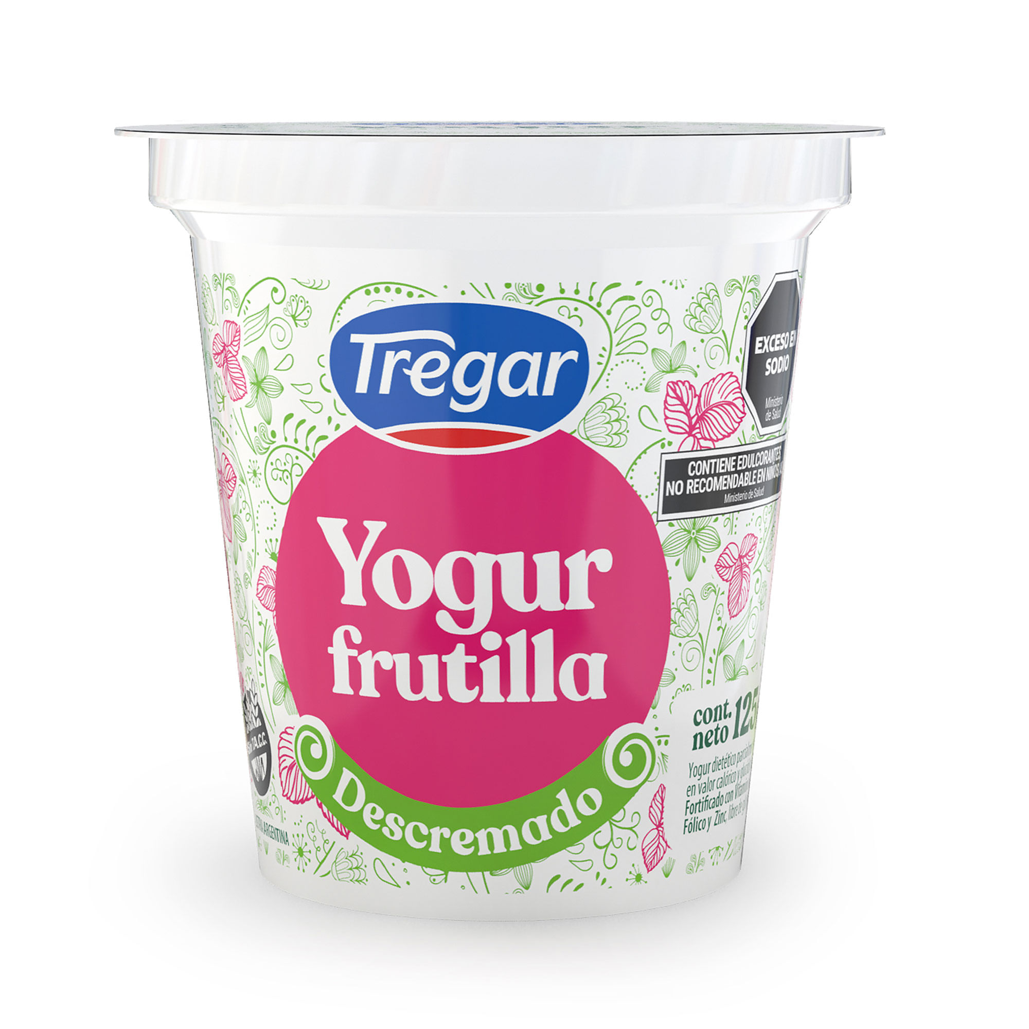 Yogur descremado firme Tregar de frutilla 125 g. Carrefour