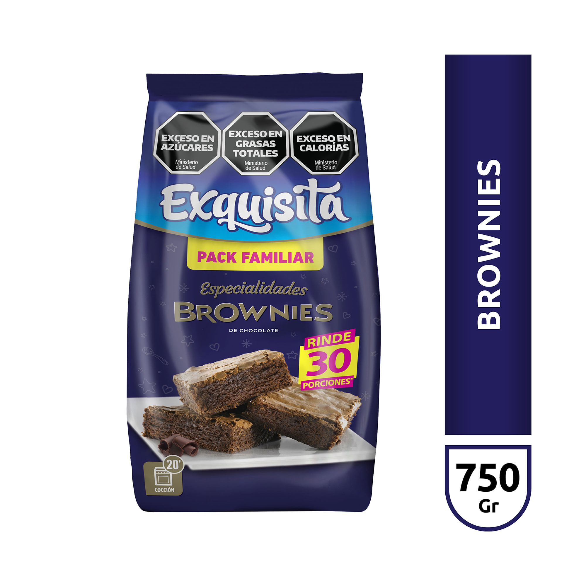 Brownies Exquisita de chocolate fort 750 g. - Carrefour