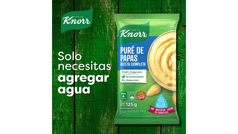 Puré de papa Knorr receta completa bolsa 125 g. - Carrefour