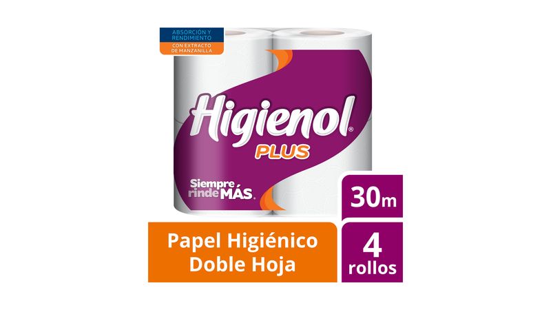 Papel Higienico Doble Hoja Higienol Plus x 4 Un