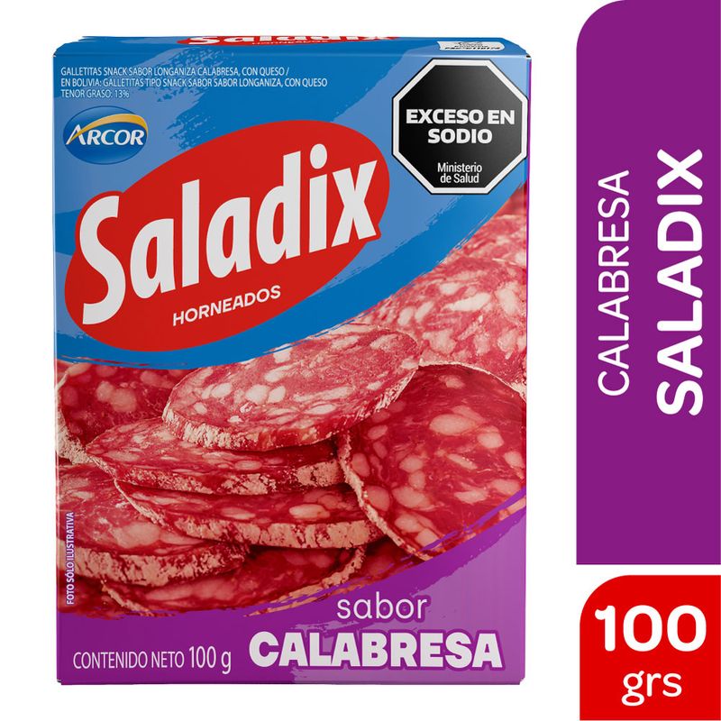 Galletitas Saladix snacks calabresa 100 g.